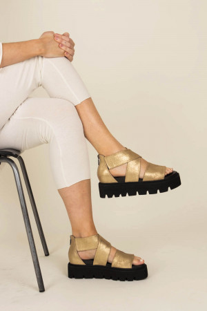 lf230411 - Lofina Gold Sandals @ Walkers.Style women's and ladies fashion clothing online shop